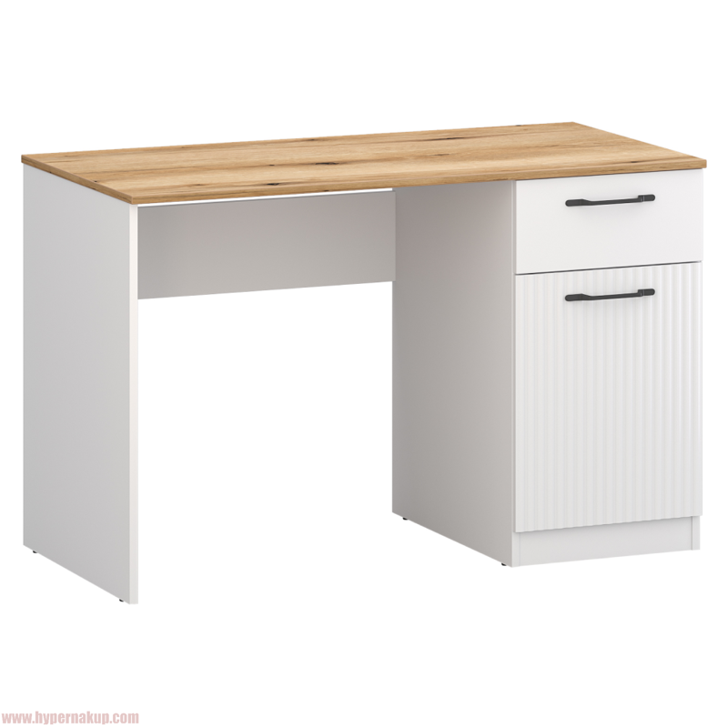 PC stôl, biela/dub evoke, VELIS 1D1S/120