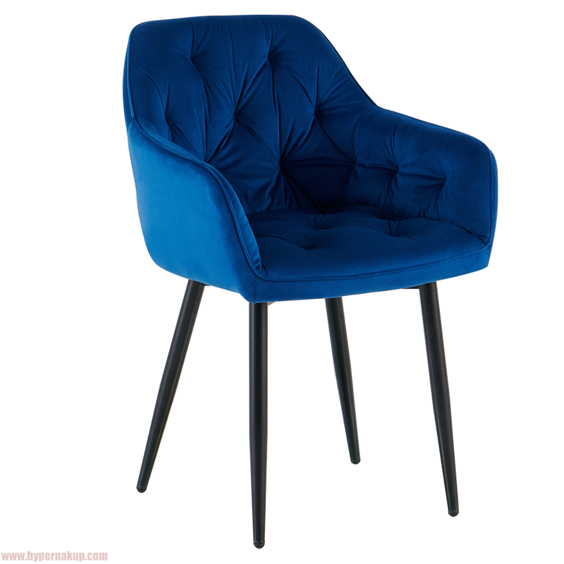 Dizajnové kreslo, modrá Velvet látka, FEDRIS 2 NEW