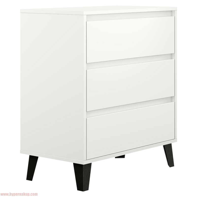 Komoda, biela, BOGAN NEW 3S70
