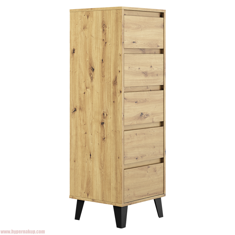 Komoda, dub artisan, BOGAN NEW 5S40