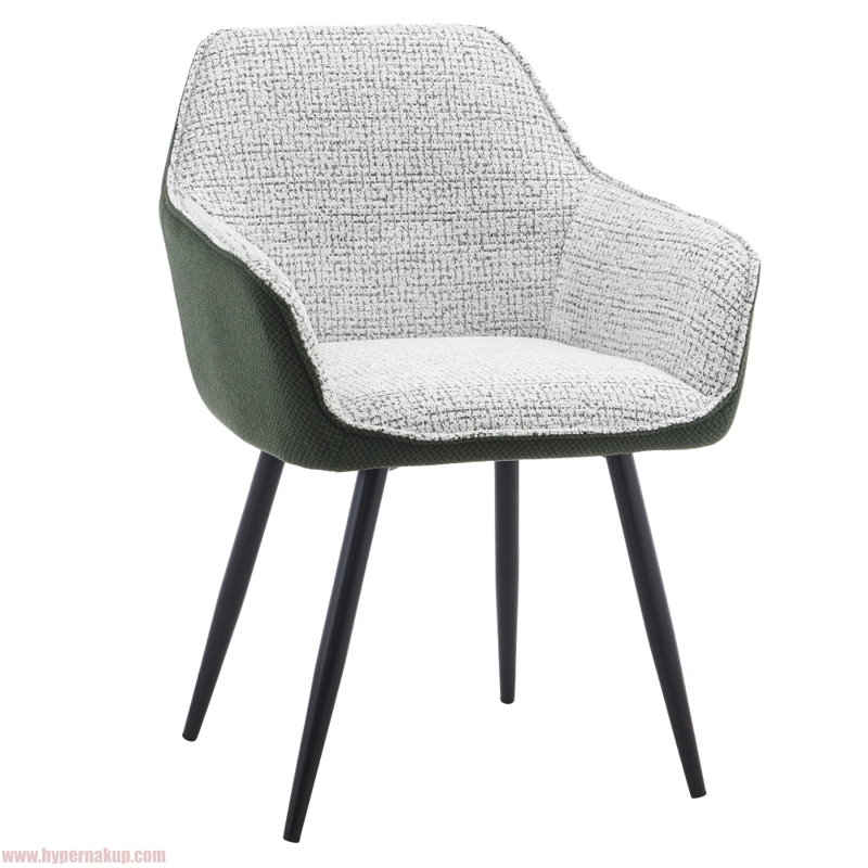 Dizajnové kreslo, zelená/svetlosivý melír/čierna, KATRIEL