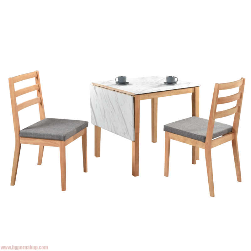 Jedálenský set s rozkladacím stolom 1+2, dub prírodný/tmavosivá, ZOREL
