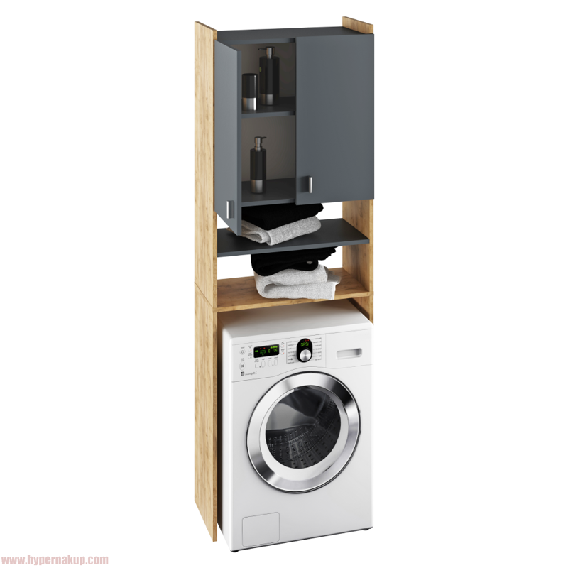 Skrinka nad práčku, dub artisan/grafit, NATALI NEW