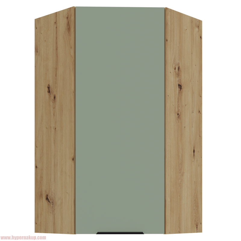 Horná rohová skrinka, aquamarine/dub artisan, ARSANY 60x60 GN-108 1F