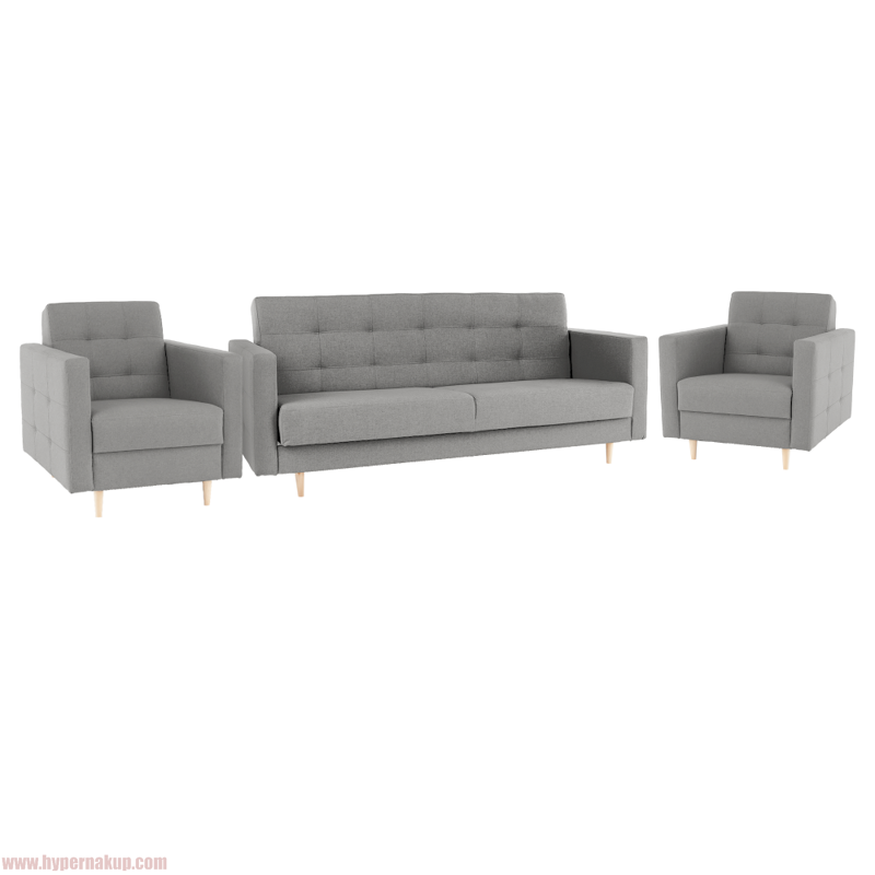 Celočalunená zostava, látka sivá, AMEDIA Celočalunená zostava, látka sivá, AMEDIA