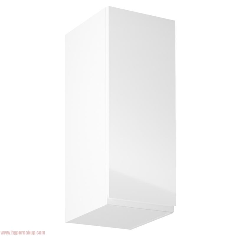 Horná skrinka, biela/biely extra vysoký lesk, pravá, AURORA G30