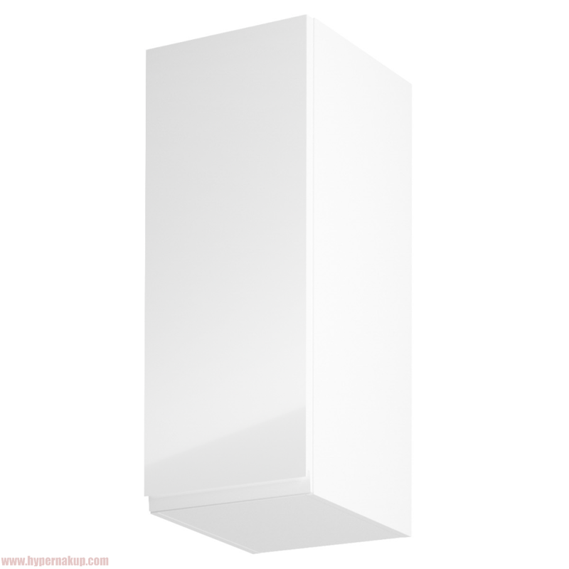 Horná skrinka, biela/biely extra vysoký lesk, ľavá, AURORA G30