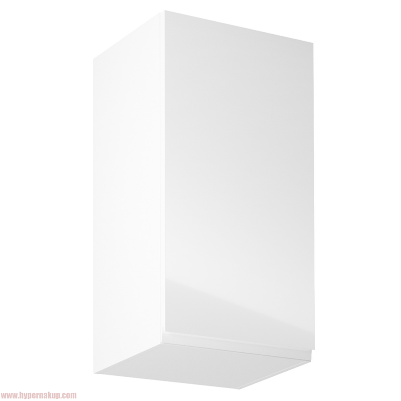 Horná skrinka, biela/biely extra vysoký lesk, pravá, AURORA G40