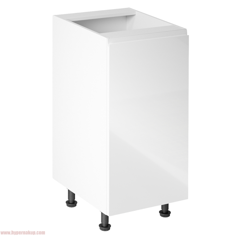 Spodná skrinka, biela/biela extra vysoký lesk, pravá, AURORA D40