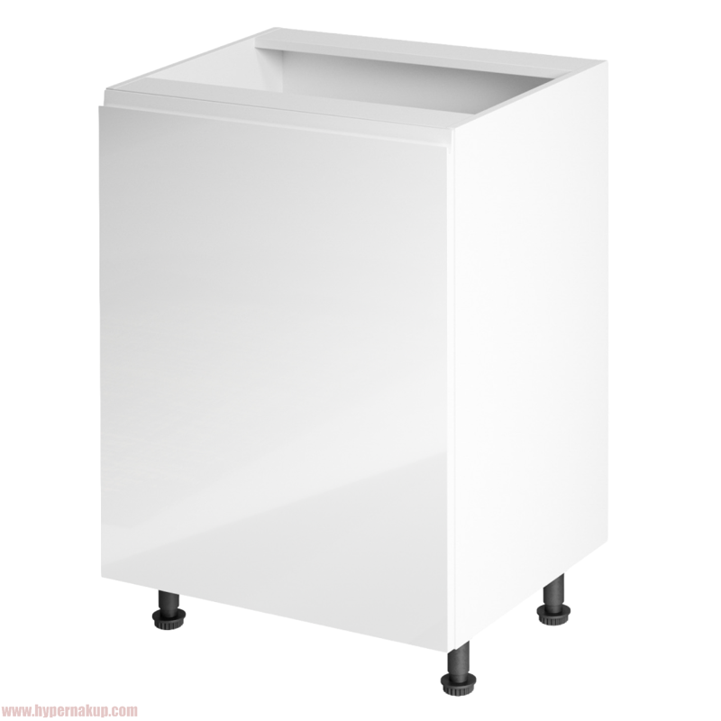 Spodná skrinka, biela/biela extra vysoký lesk, ľavá, AURORA D601F