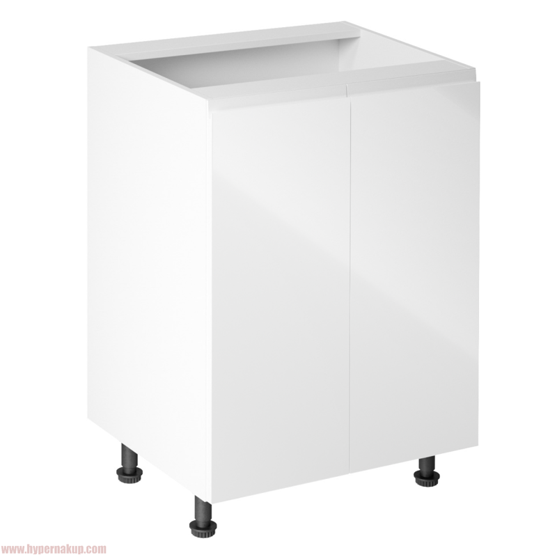 Spodná skrinka, biela/biela extra vysoký lesk, AURORA D602F