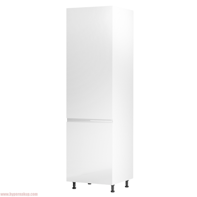 Potravinová skrinka, biela/biela extra vysoký lesk, ľavá, AURORA D60R