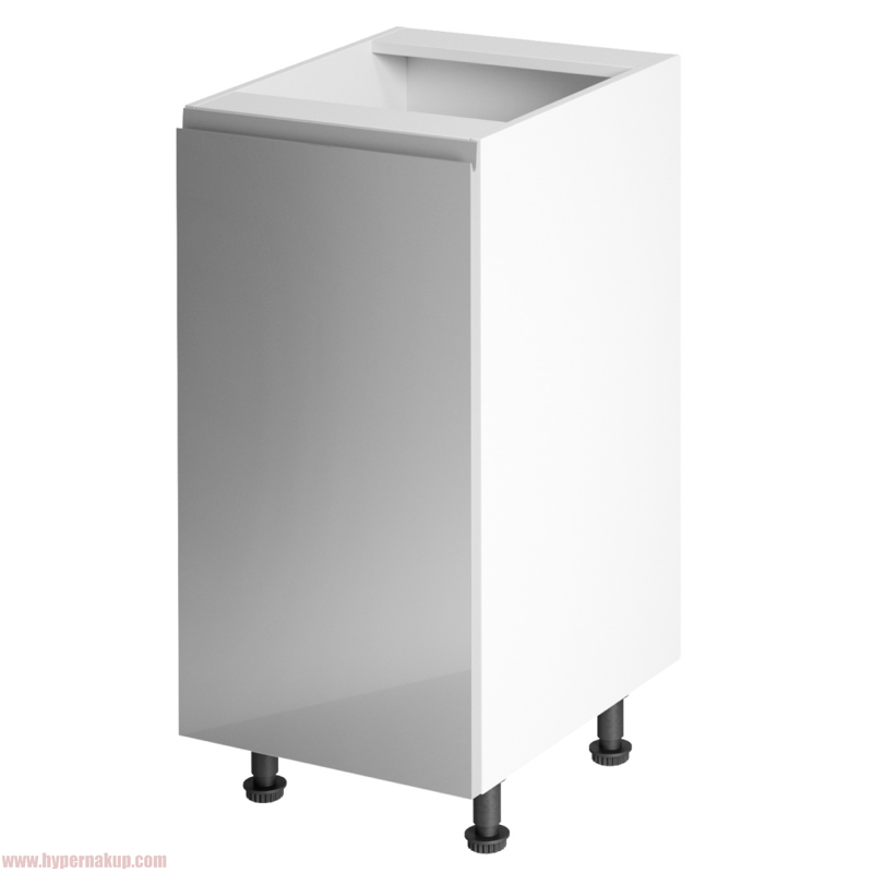 Spodná skrinka, biela/sivá extra vysoký lesk, ľavá, AURORA D40