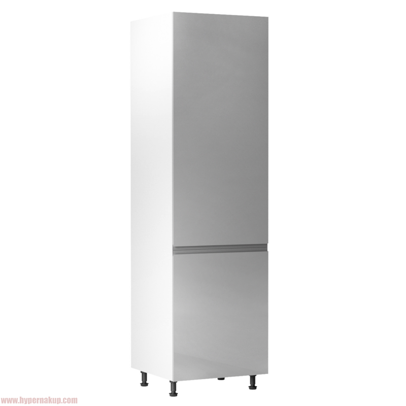 Potravinová skrinka, biela/sivá extra vysoký lesk, pravá, AURORA D60R