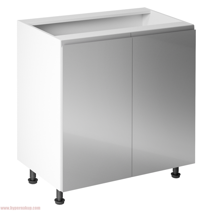 Spodná skrinka, biela/sivá extra vysoký lesk, AURORA D80