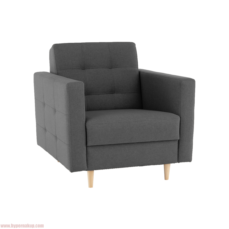 Celočalúnené kreslo, tmavosivá látka, AMEDIA Celočalúnené kreslo, tmavosivá látka, AMEDIA