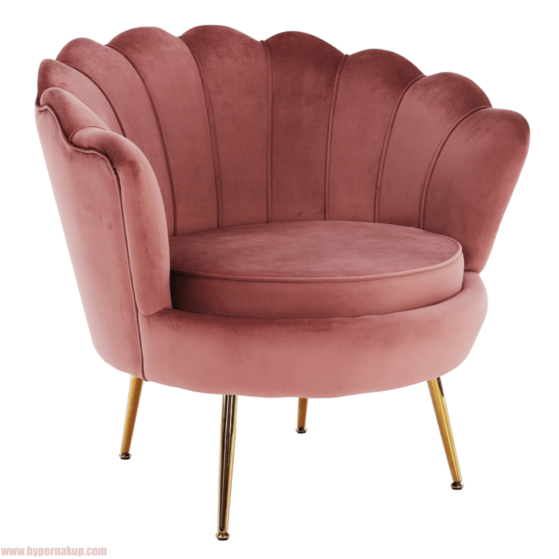 Kreslo v štýle Art-deco, ružová Velvet látka/gold chróm-zlatý, NOBLIN Kreslo v štýle Art-deco, ružová Velvet látka/gold chróm-zlatý, NOBLIN