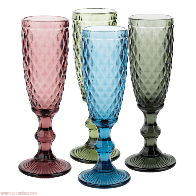 Poháre na na šampanské, set 4 ks, 150 ml, farebné, retro, VERITAS TYP 4 Poháre na na šampanské, set 4 ks, 150 ml, farebné, retro, VERITAS TYP 4