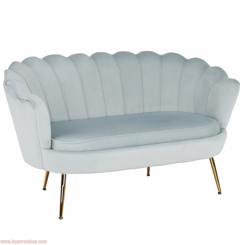 Lavica v štýle Art-deco, sivomodrá Velvet látka/gold chróm-zlatý, NOBLIN Lavica v štýle Art-deco, sivomodrá Velvet látka/gold chróm-zlatý, NOBLIN