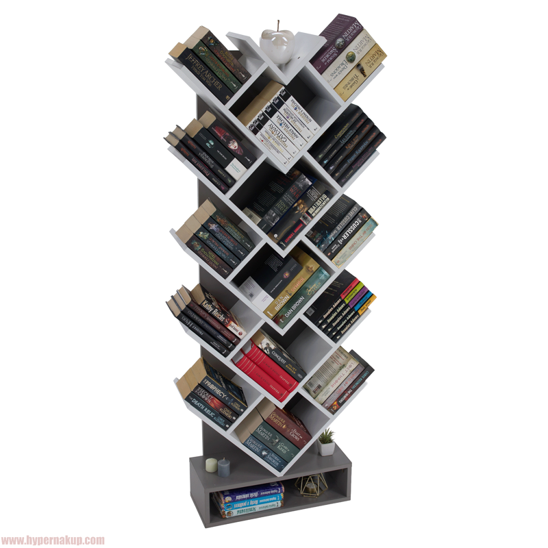 Regál, sivá/biela, VEVEY